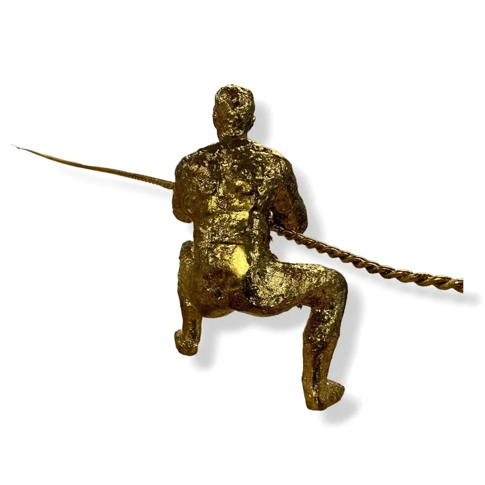 $220 Global Views Gold Climbing Man Decorative Art Sculpture Hanging Wall Décor